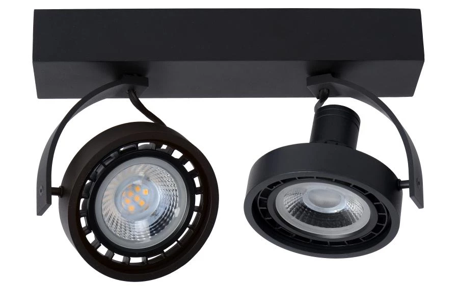 Lucide DORIAN - Deckenstrahler - LED Dim to warm - GU10 (ES111) - 2x12W 2200K/3000K - Schwarz - ausgeschaltet
